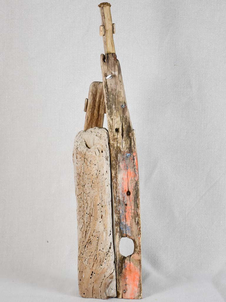 Driftwood totem sculpture by JP Dreano - 2 characters 21¾"