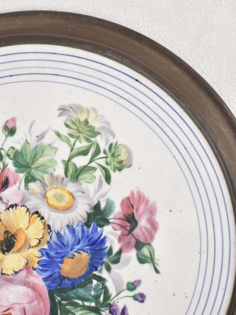 Charming antique ceramic stovetop lid