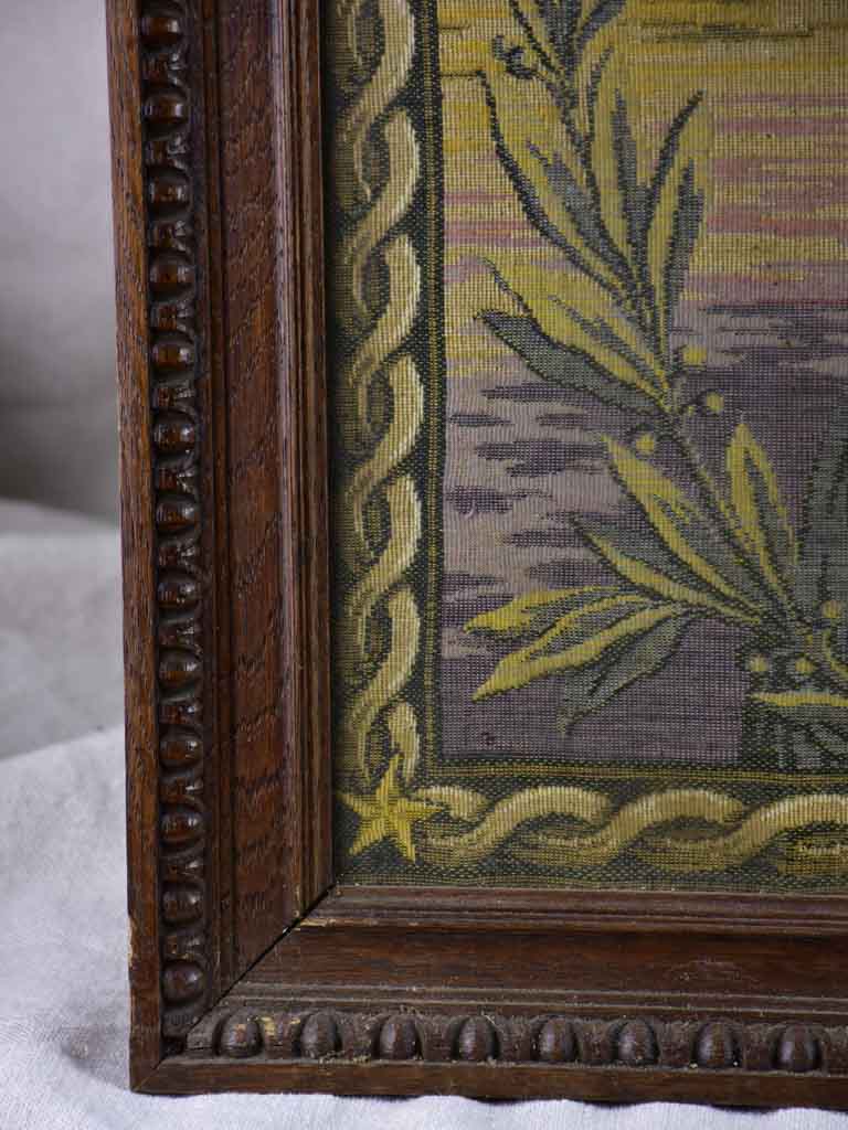 Early 20th Century framed tapestry of Marechal Ferdinand Foch 22½" x 22¾"