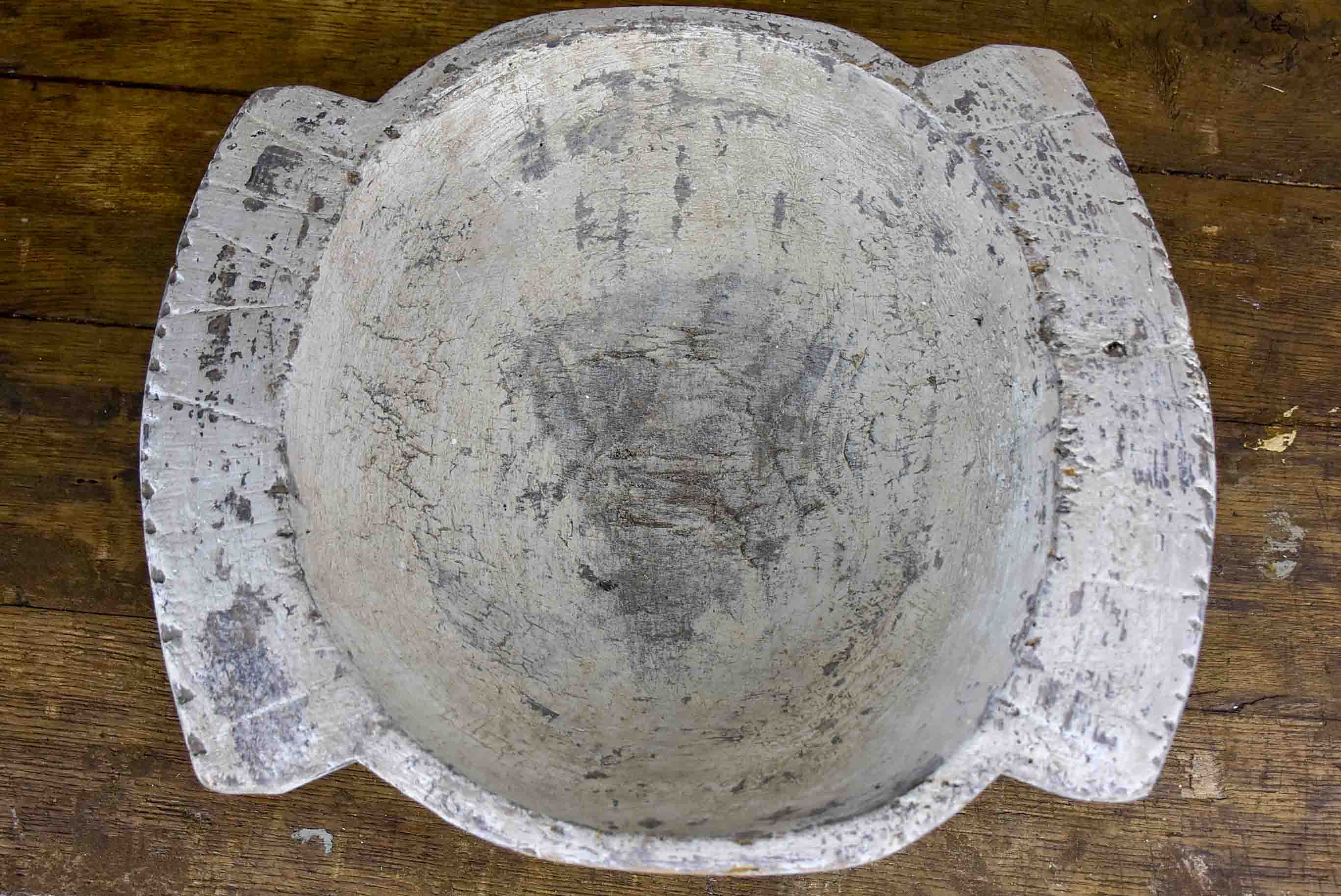 Antique French wooden dough bowl