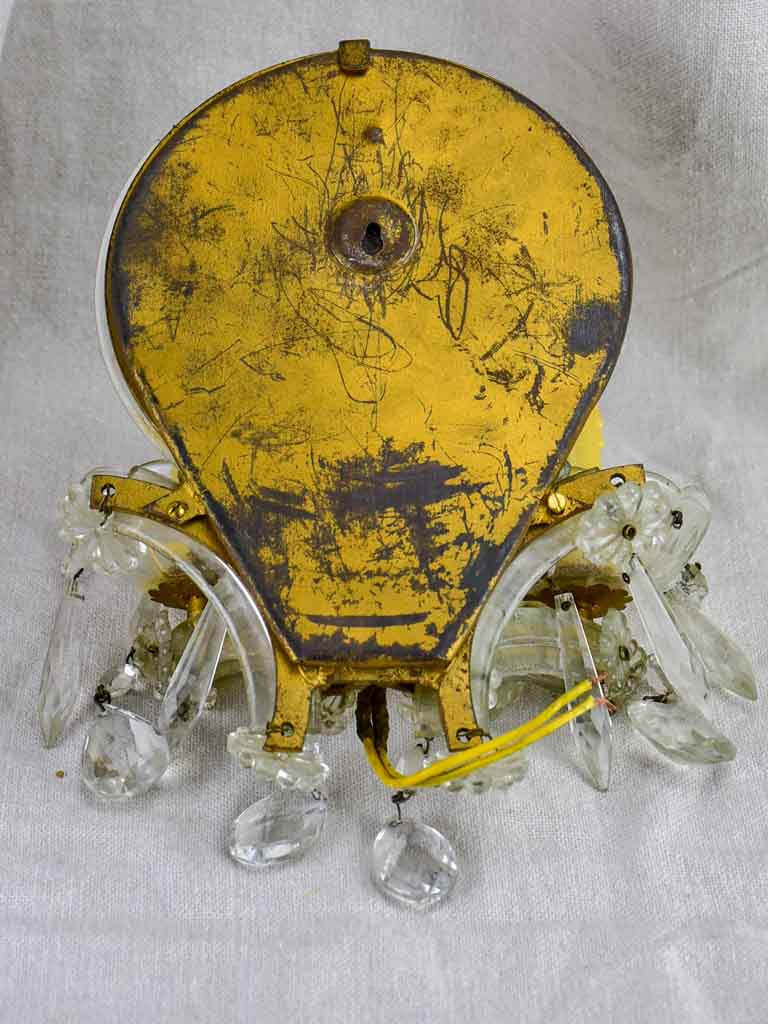 Small pair of Venetian mirrored wall sconces - 1940's 7½" x 11"