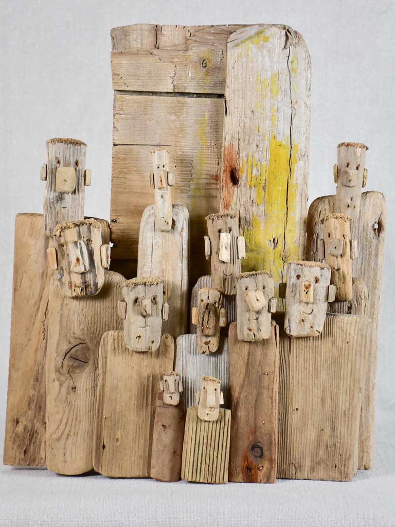 Small driftwood sculpture by JP Dreano - 12 characters 13"