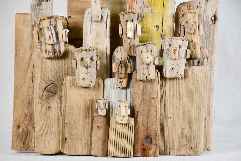 Small driftwood sculpture by JP Dreano - 12 characters 13"