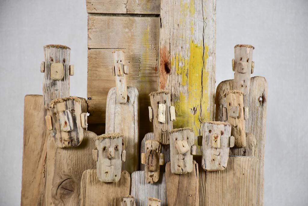 Small driftwood sculpture by JP Dreano - 12 characters 13"