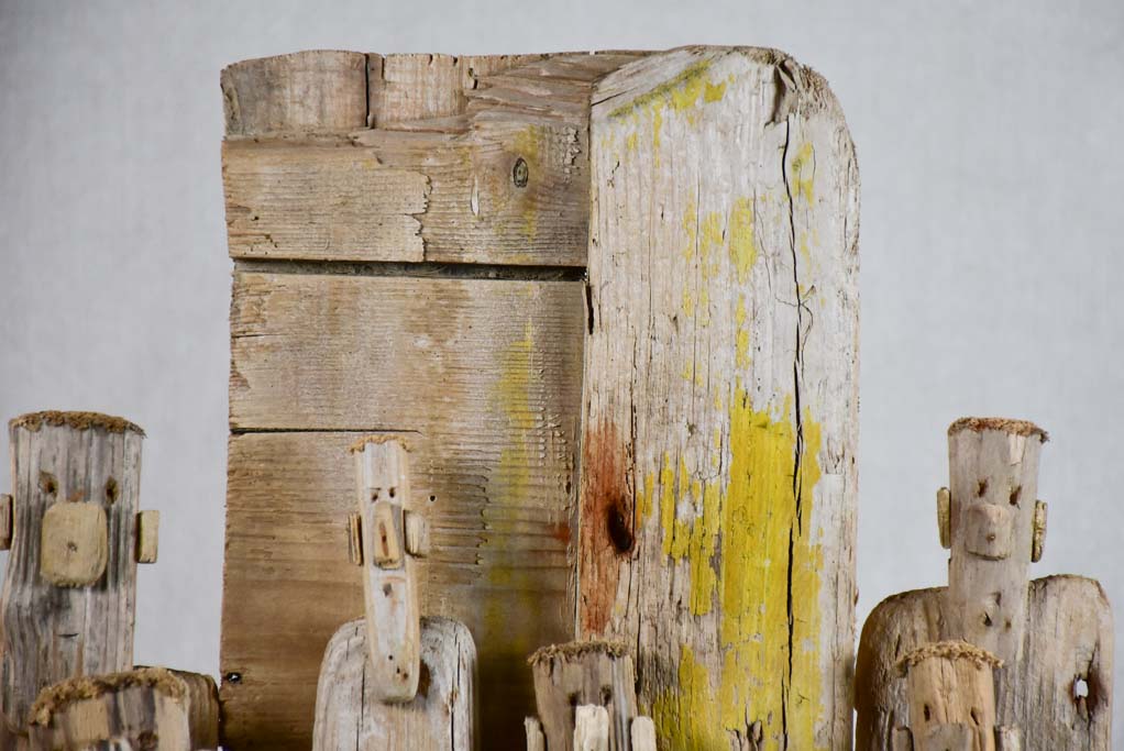 Small driftwood sculpture by JP Dreano - 12 characters 13"