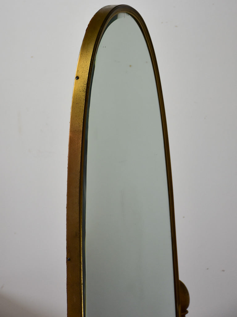 Pair of adjustable oval Italian mirrors from a boutique 61"