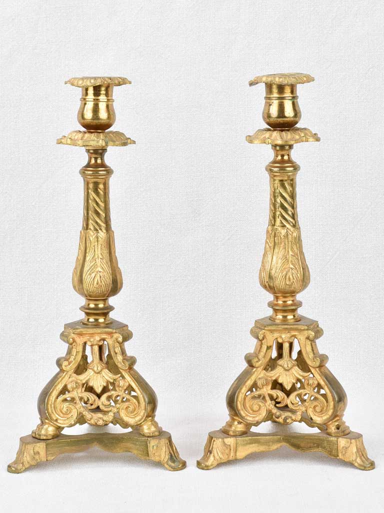 Candlesticks, 19th-century, bronze 12½" (pair)