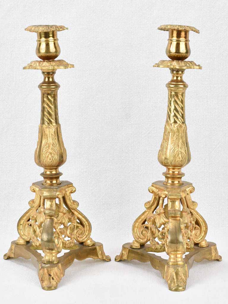 Candlesticks, 19th-century, bronze 12½" (pair)