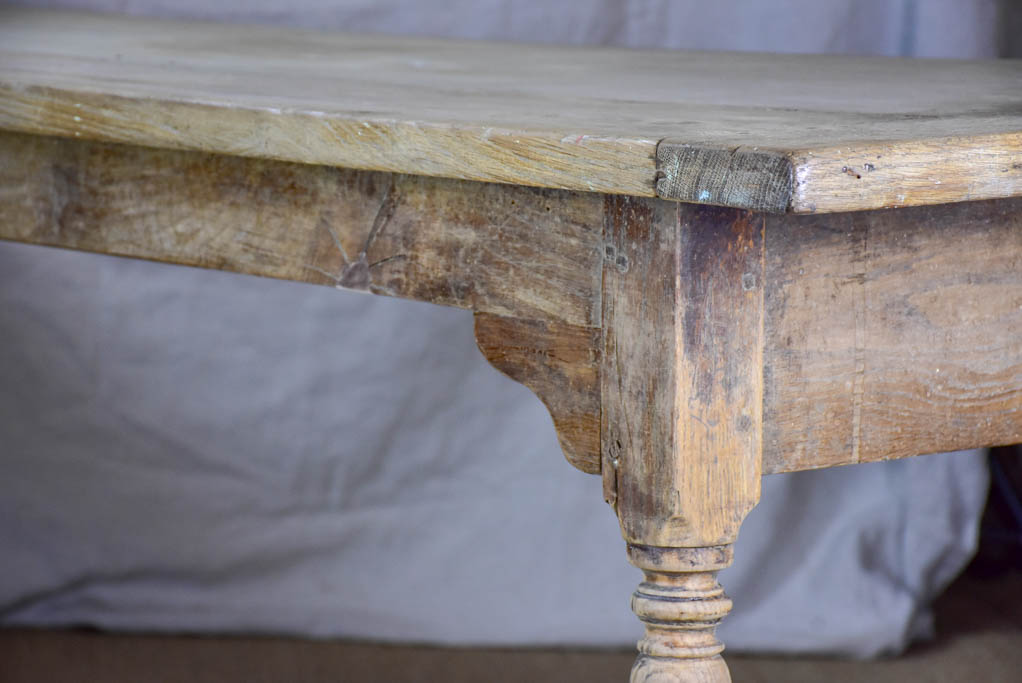 Early 19th Century French farm table - bleached oak 28" x 104¼"