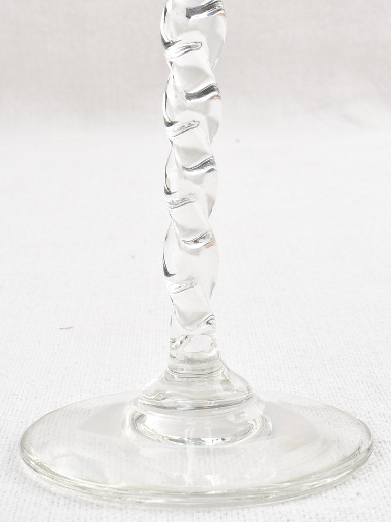 8 colored wine glasses twisted stems - 1970s