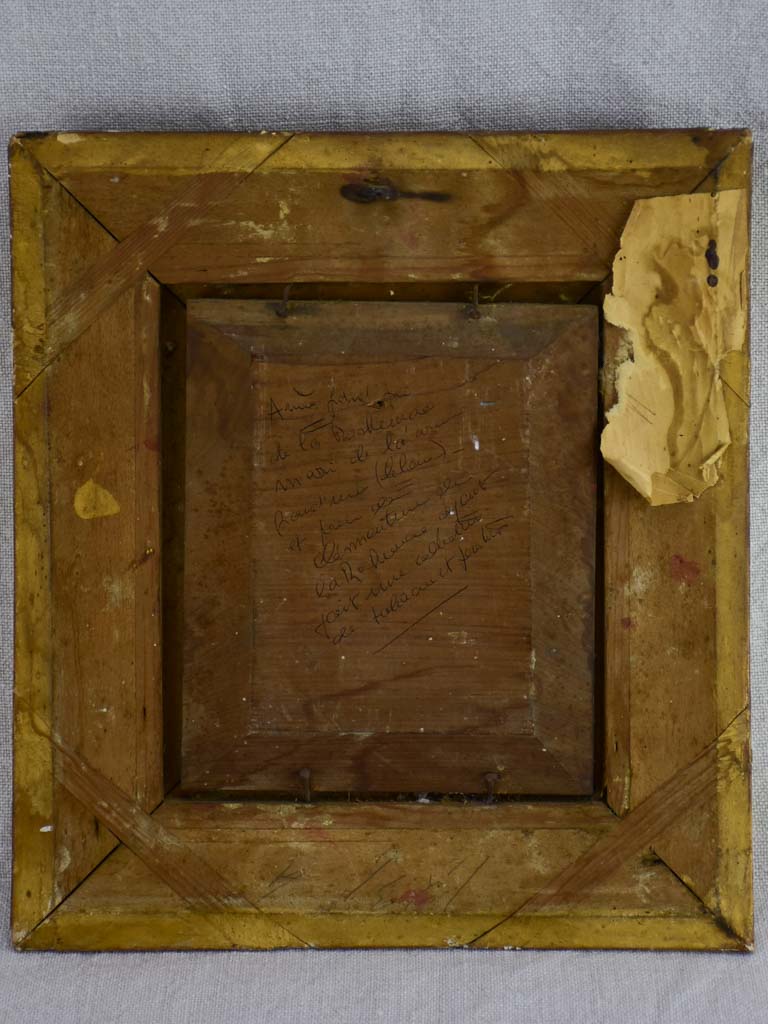 19th Century French portrait of a male in gilded frame. Oil on wood
