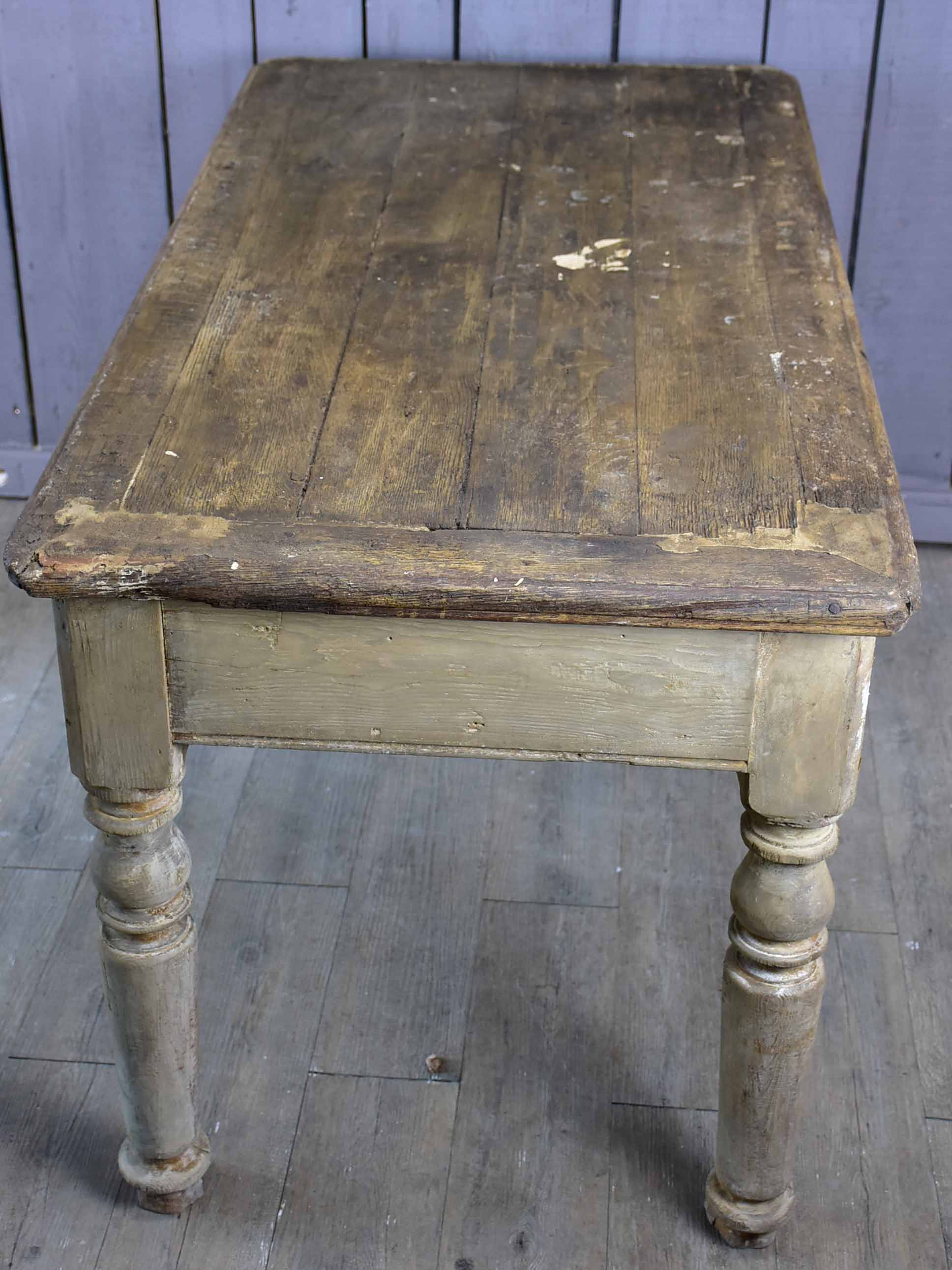 Rustic French butcher's table with drawer