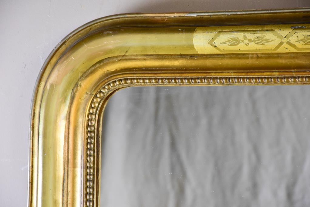 Large gilded Louis Philippe mirror from the 19th Century 51¼" x 35½"
