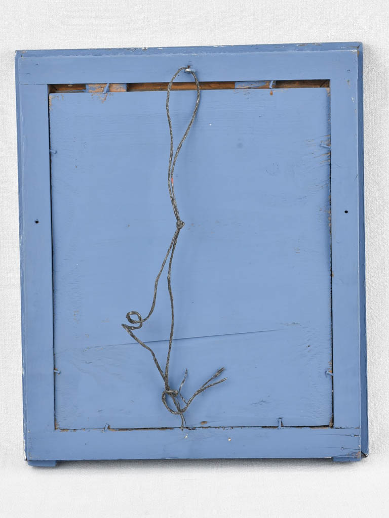 Small 19th century Restauration mirror with blue frame 19¾" x 16¼"
