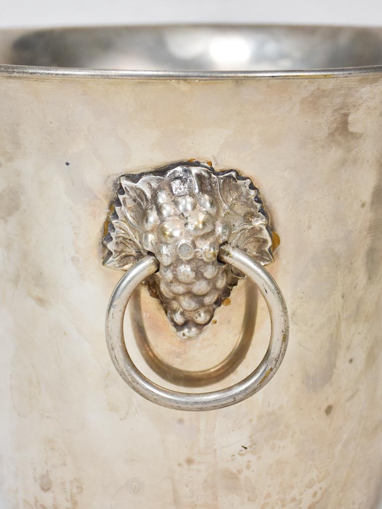 Early-20th-century French champagne bucket with grape handles