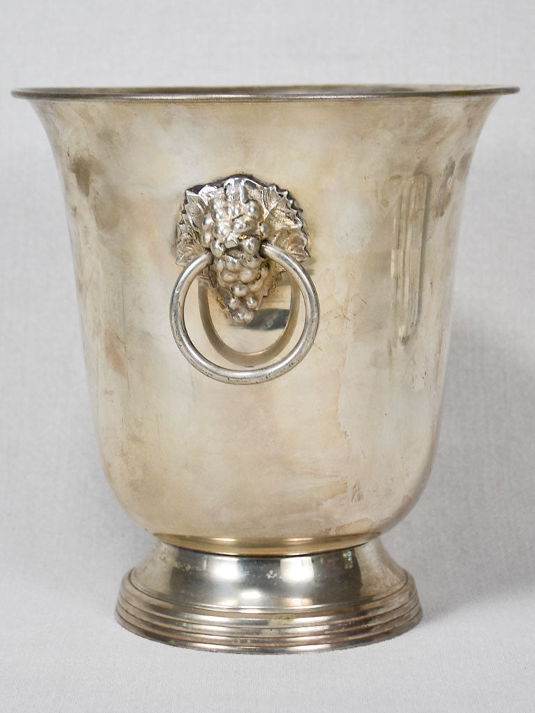 Early-20th-century French champagne bucket with grape handles