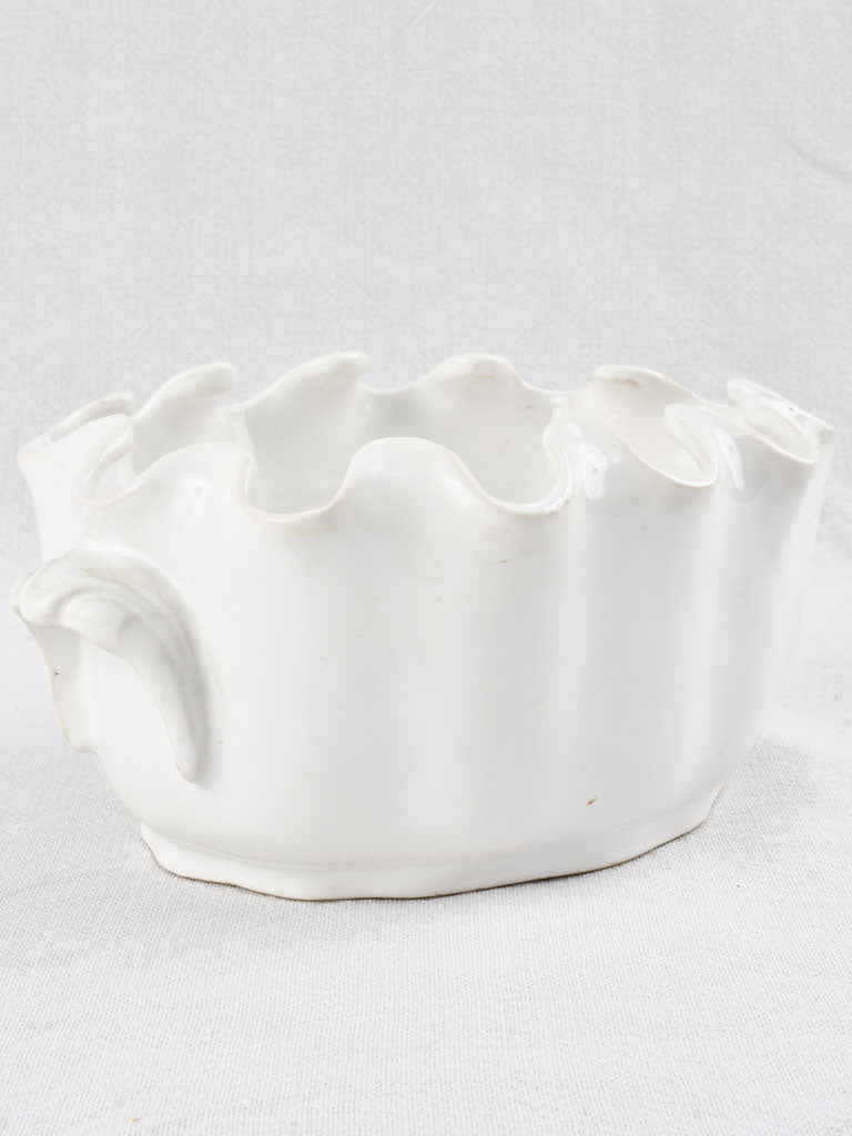 Ceramic cooler with undulating edges & 2 handles - Émile Tessier