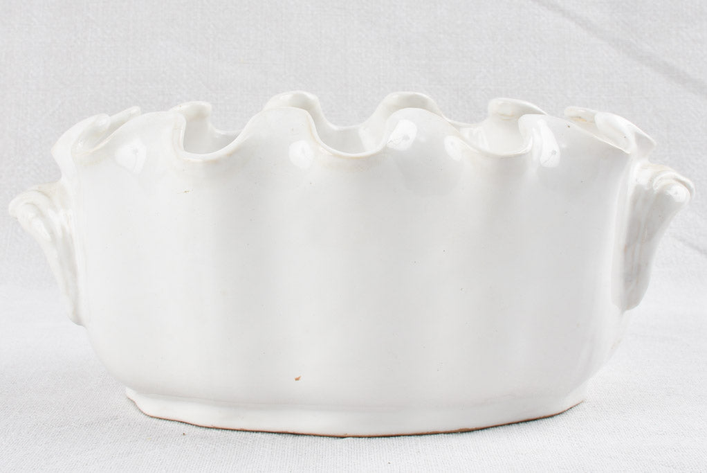 Ceramic cooler with undulating edges & 2 handles - Émile Tessier