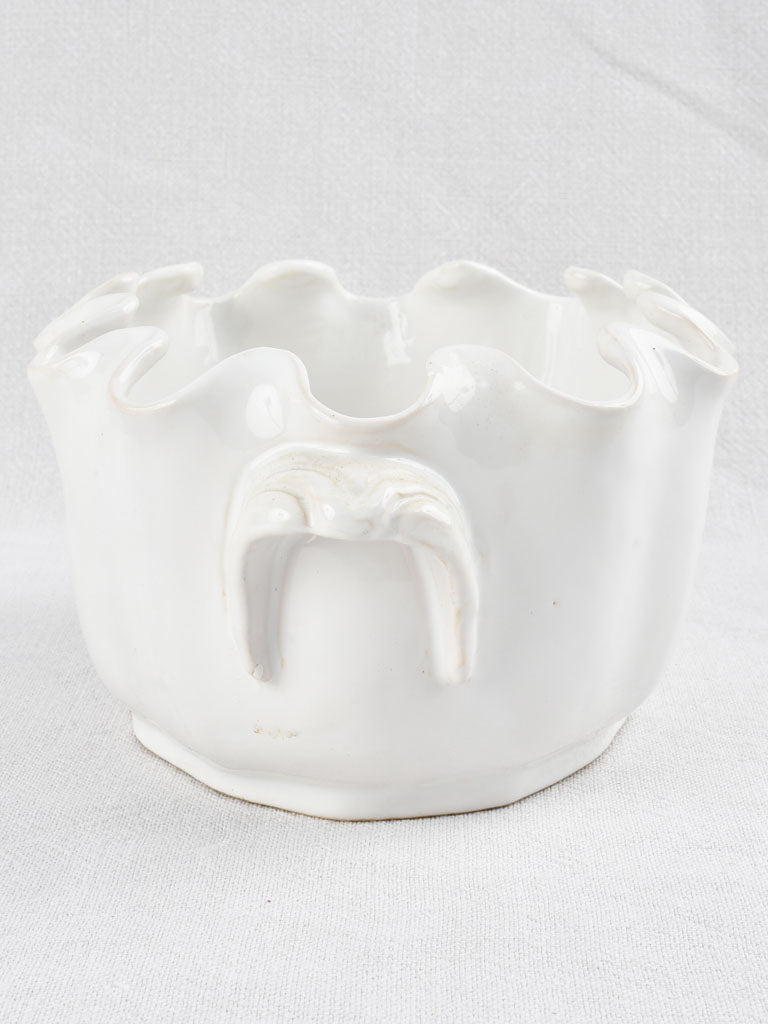 Ceramic cooler with undulating edges & 2 handles - Émile Tessier