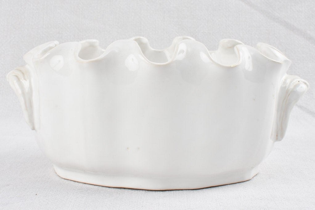 Ceramic cooler with undulating edges & 2 handles - Émile Tessier