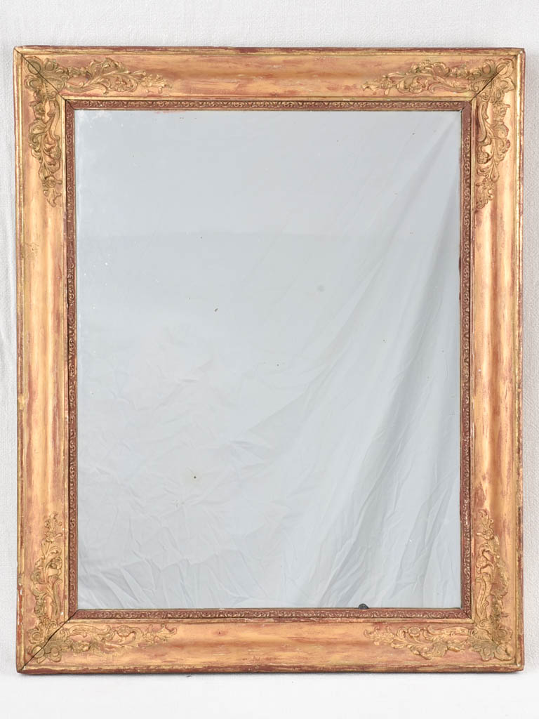 Gilded rectangular mirror - Restauration period 19th century 28¾" x 23¾"