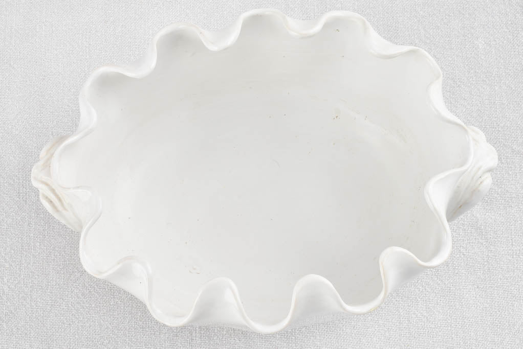 Ceramic cooler with undulating edges & 2 handles - Émile Tessier