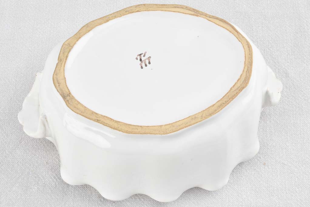 Ceramic cooler with undulating edges & 2 handles - Émile Tessier