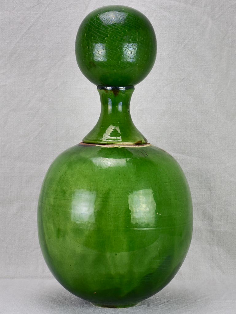 Mid 20th century French ceramic roof finial with green glaze 20¾"