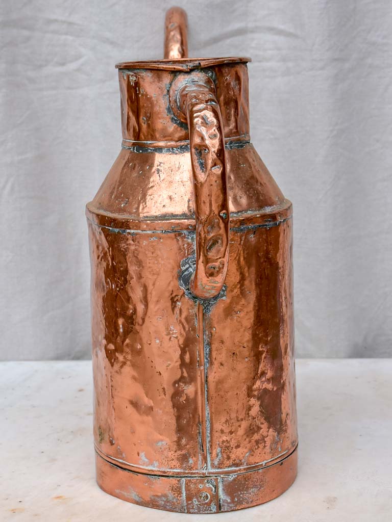 Rustic antique French polished copper watering can