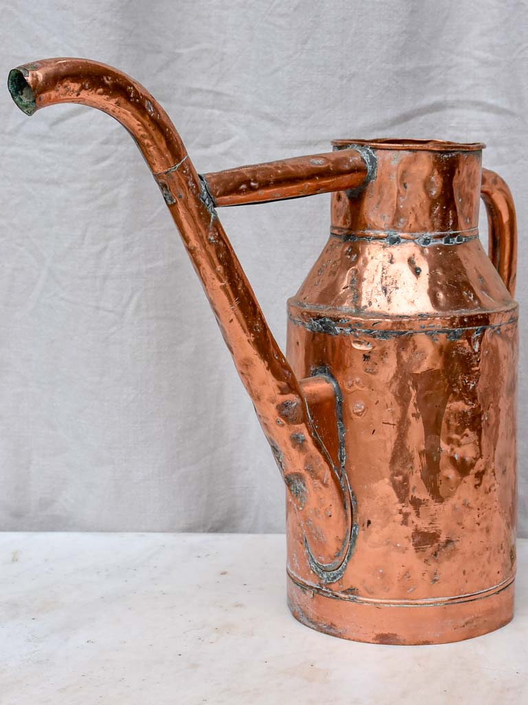 Rustic antique French polished copper watering can