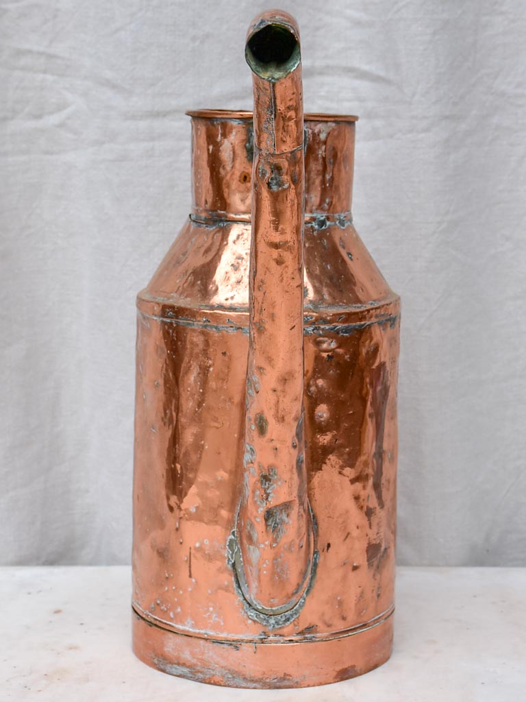 Rustic antique French polished copper watering can