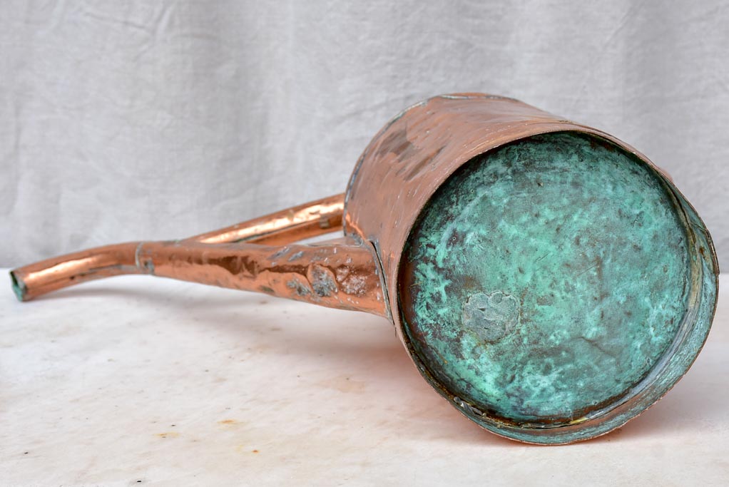 Rustic antique French polished copper watering can