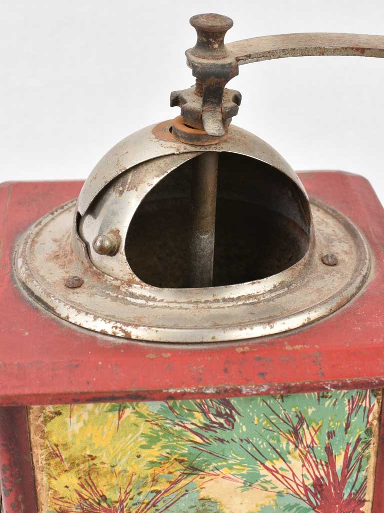 Coffee grinder, hand-painted, French, 19th-century