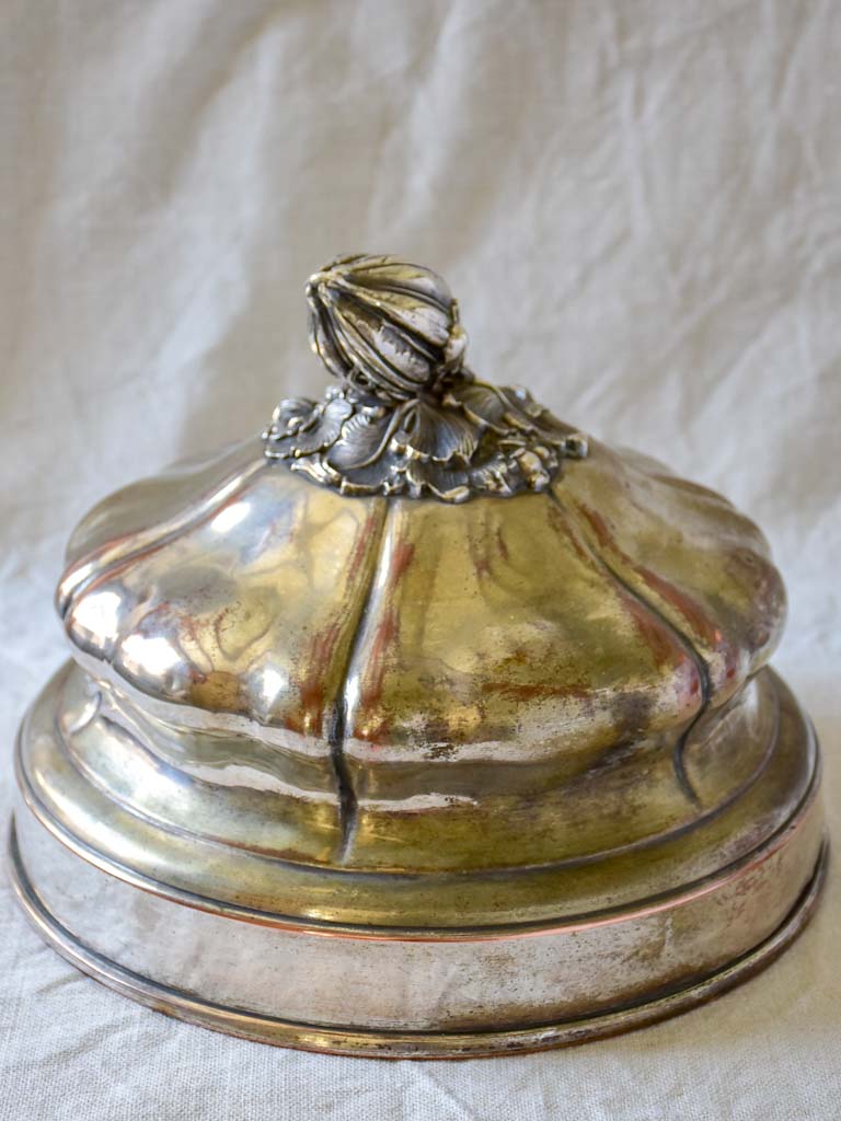 Early 19th Century French meat serving cover - fused silver