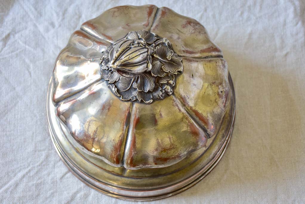 Early 19th Century French meat serving cover - fused silver