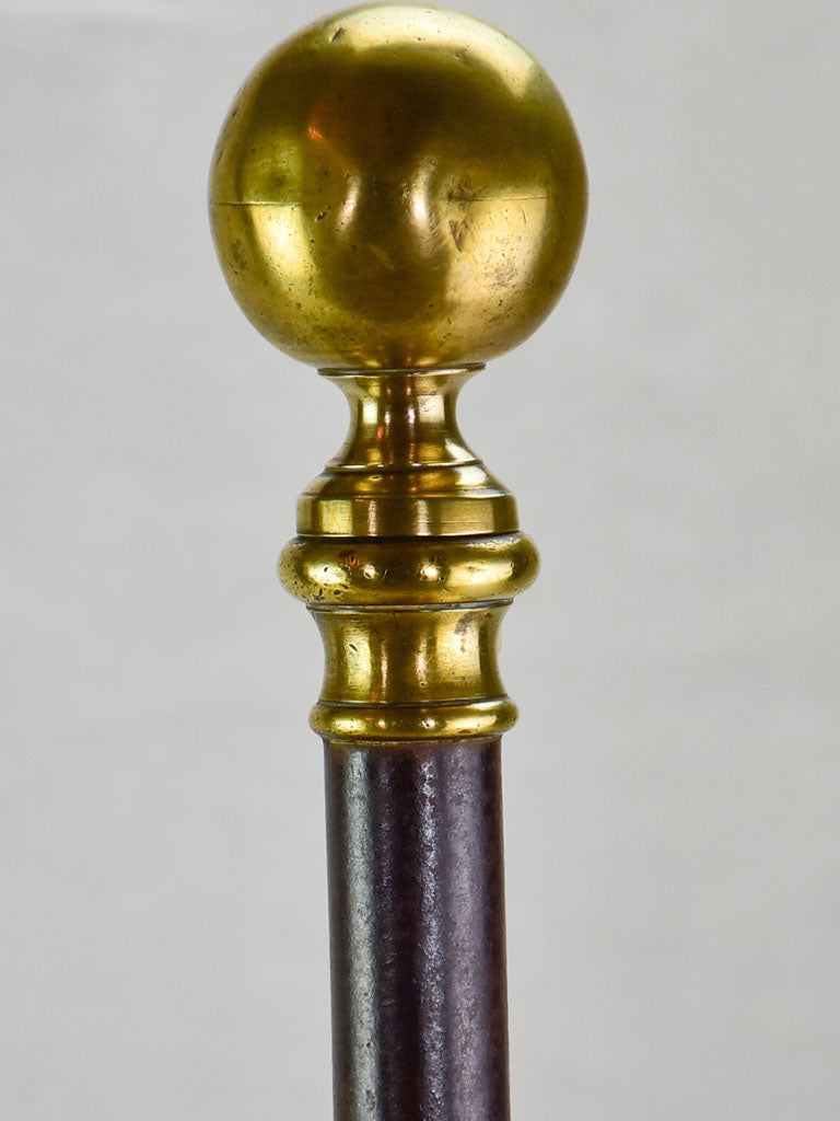 Pair of mid nineteenth-century French fire dogs andirons - brass and bronze 25¼"