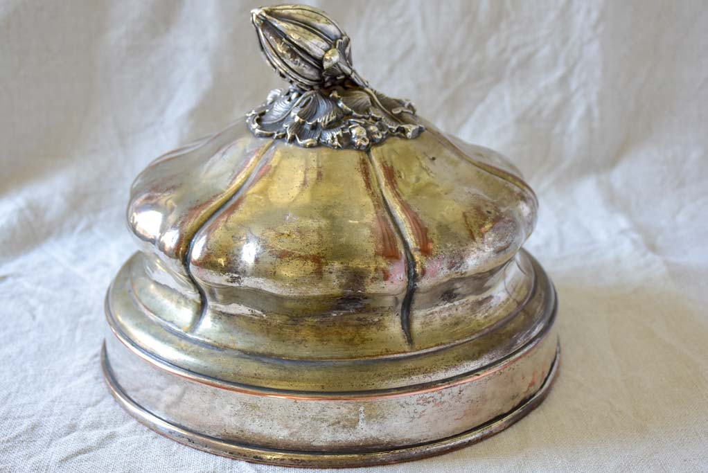 Early 19th Century French meat serving cover - fused silver