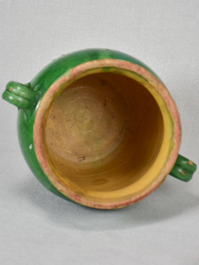 Confit pot, early-20th-century, green glaze 8"