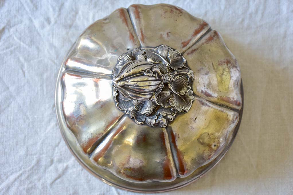 Early 19th Century French meat serving cover - fused silver