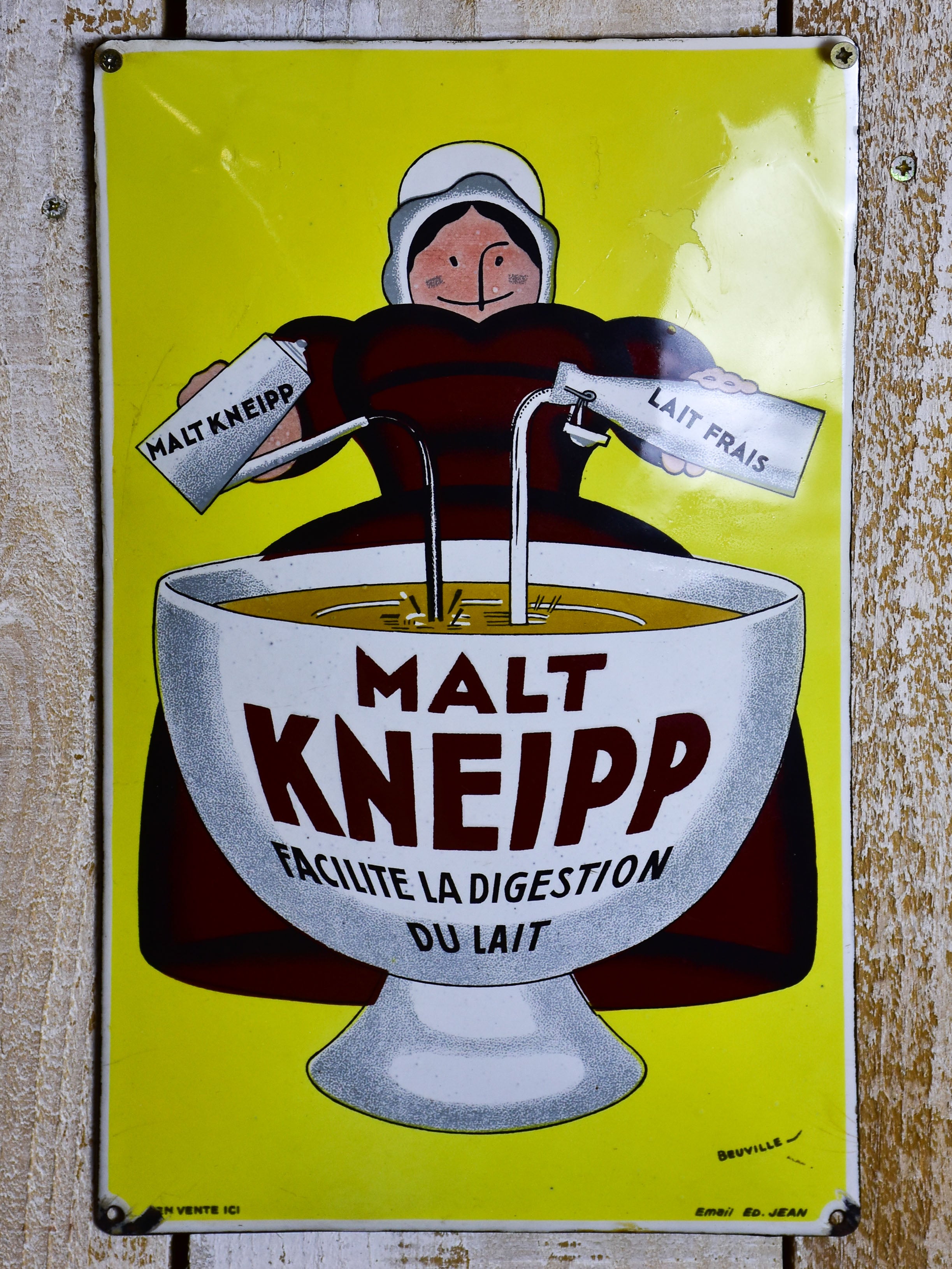 Antique Malt Kneipp enamel sign