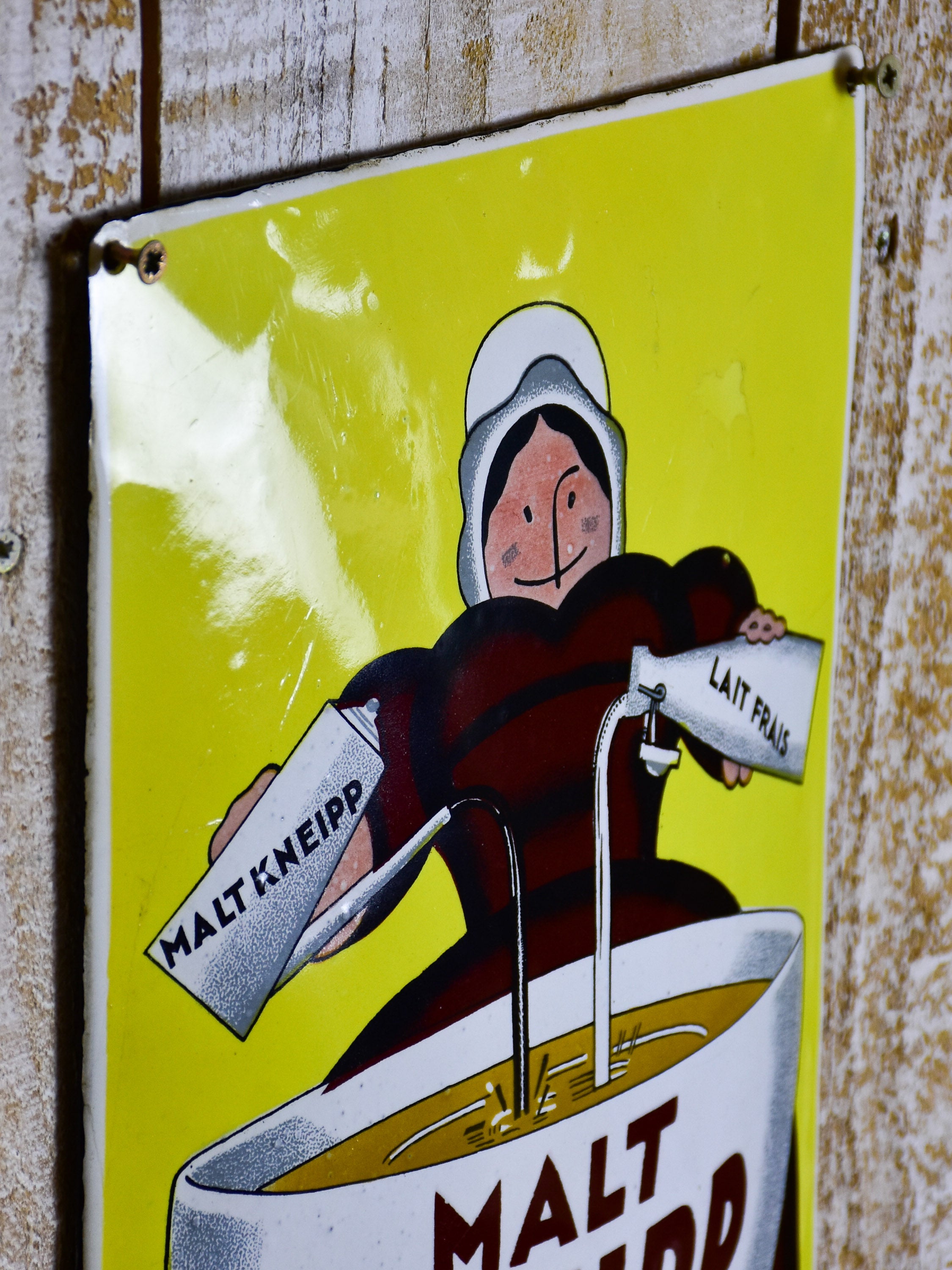 Antique Malt Kneipp enamel sign