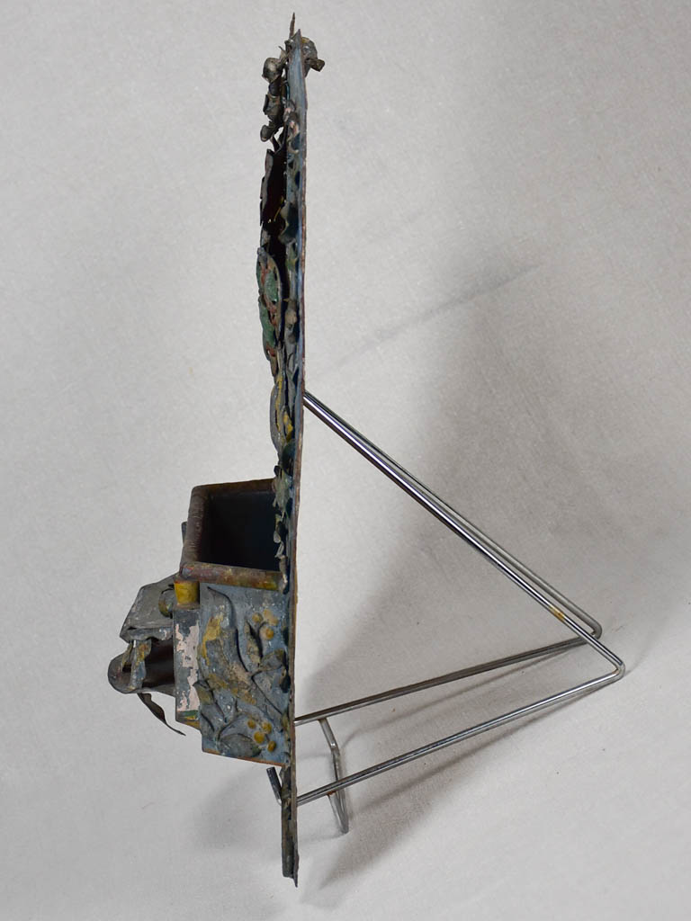 Late 19th century decorative tole mail holder 14½" x 17¼"