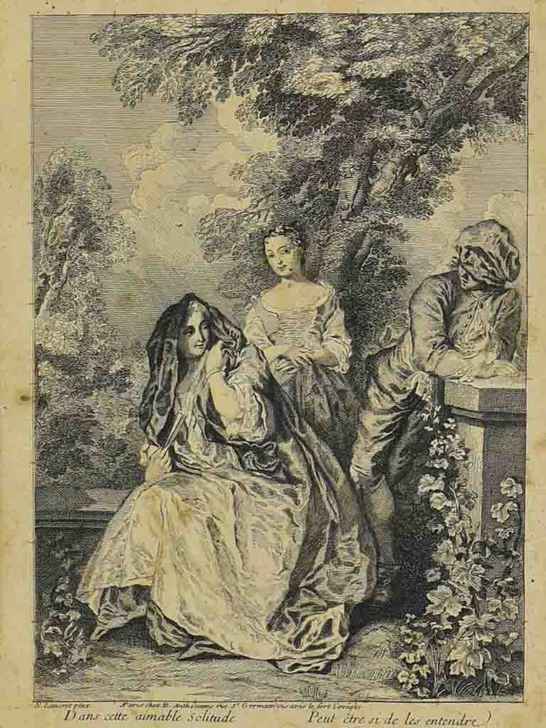 Late 18th century French engraving - N Lancret Pinx 13" x 15¾"