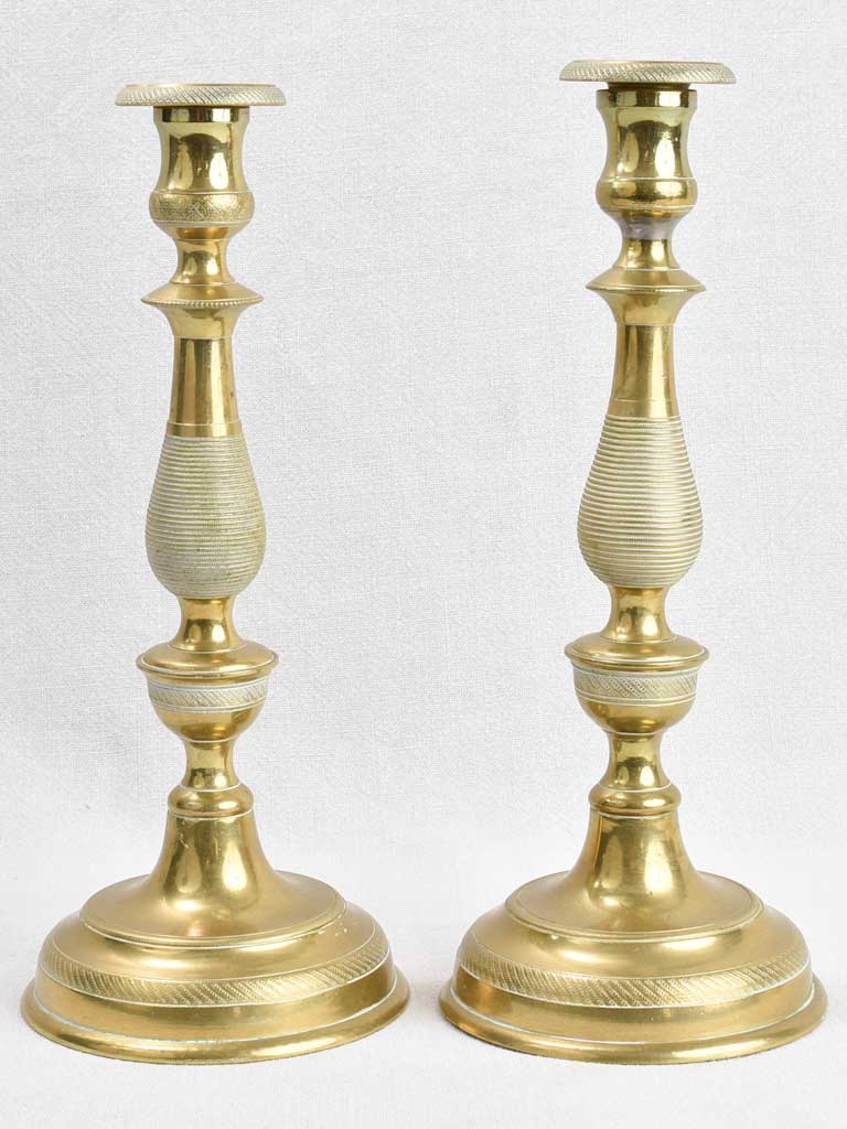 Stunning Antique Bronze French Candlesticks