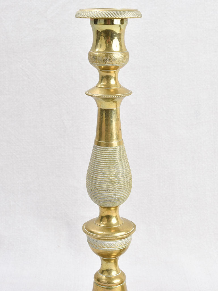 French Vintage Bronze Candlesticks Large