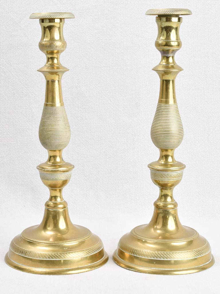 19th Century Large Bronze Candlesticks