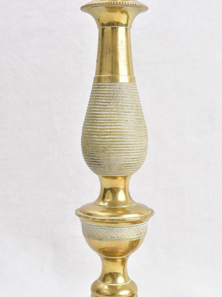 Antique Large Bronze French Candlesticks