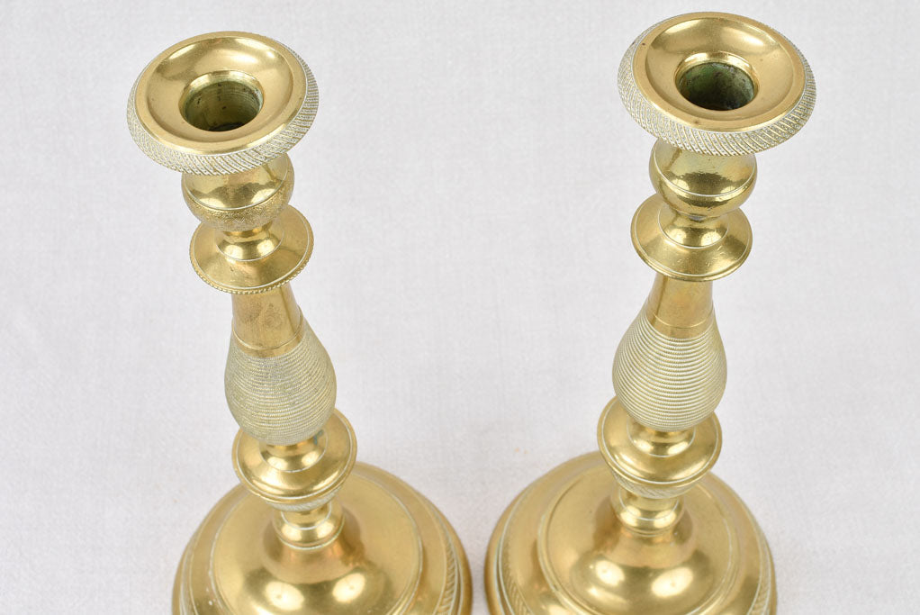 Festive 19th Century Bronze Candlesticks
