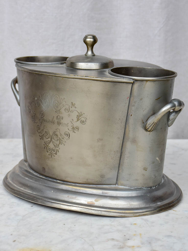 Mid century French wine cooler - 2 bottle capacity 'Grands Crus'