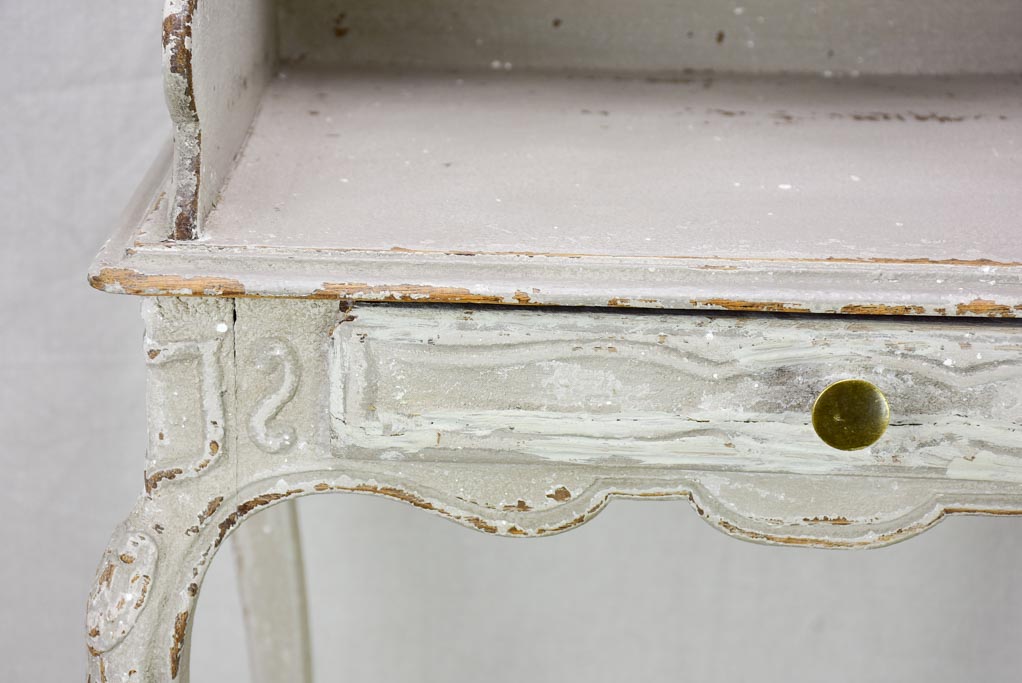 Superb early 20th Century Louis XV style nightstand with gray patina